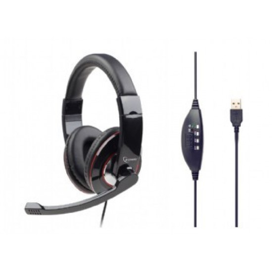 HEADSET STEREO USB BLACK/MHS-U-001 GEMBIRD