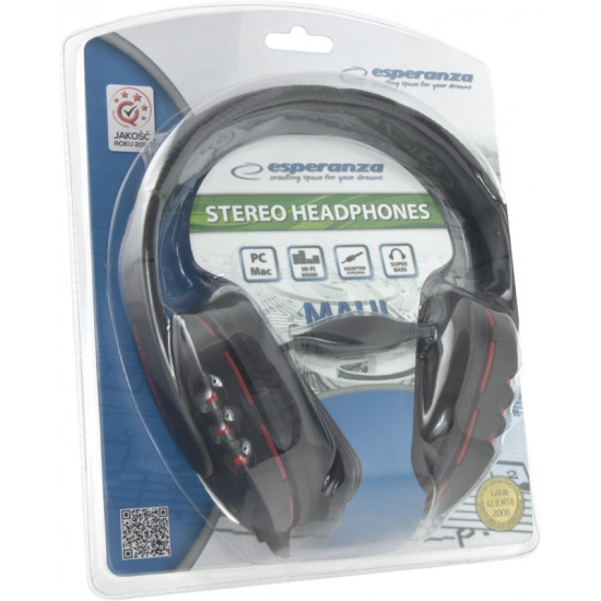 HEADPHONES AUDIO STEREO EH142K BLACK