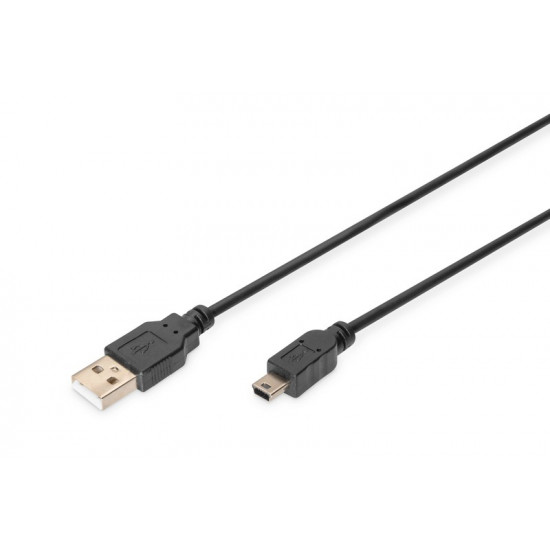 Connection cable USB A / miniUSB B M/M 1 m black