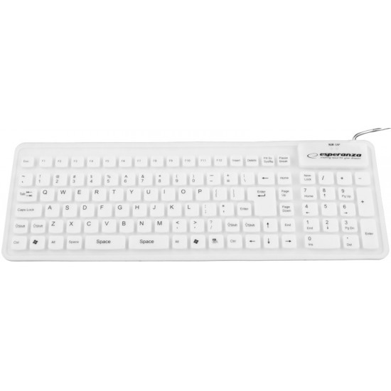 KEYBOARD SILICONE EK126W USB/OTG FLEXIBLE WHITE