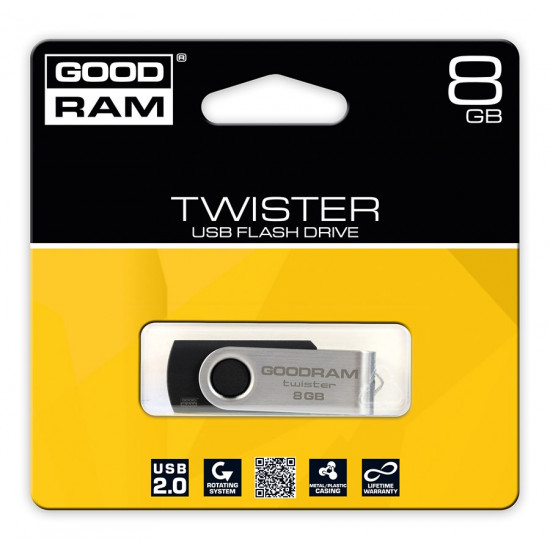 TWISTER 8GB Black USB2.0