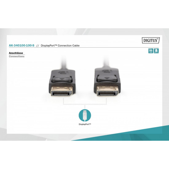 Displayport 1.1a Cable10m DP/DP M/M