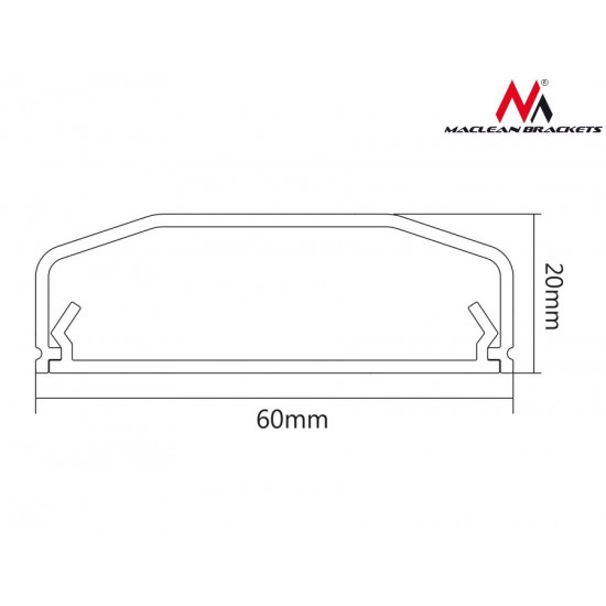 Cable cover strip gray MC-693S 60x20x750mm