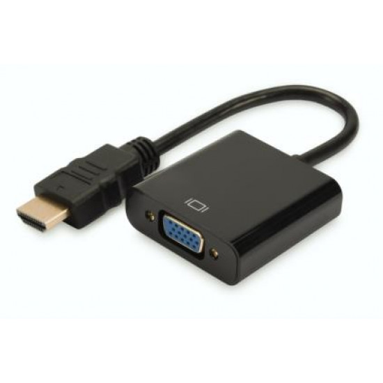 Adapter audio-video HDMI Type A VGA, FHD, with 3.5mm audio MiniJack