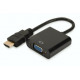 Adapter audio-video HDMI Type A VGA, FHD, with 3.5mm audio MiniJack