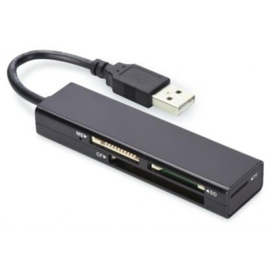 Card Reader 4-port USB 2.0 High Speed (CF, SD, Micro SD / SDHC, Memory Stick), black