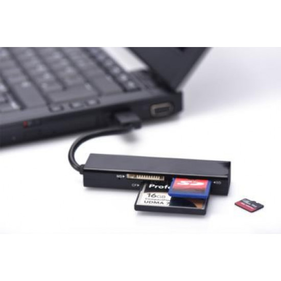 Card Reader 4-port USB 2.0 High Speed (CF, SD, Micro SD / SDHC, Memory Stick), black