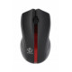 Wireless optical mouse, GALAXY black/red, rubber surface