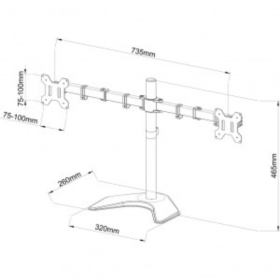 Bracket for 2 monitors LED/LCD 13-27 