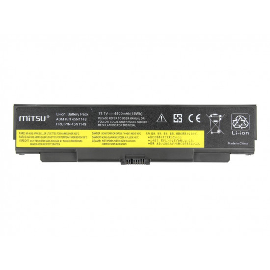 Battery for Lenovo T440p, W540 4400 mAh (49 Wh) 10.8 - 11.1 Volt