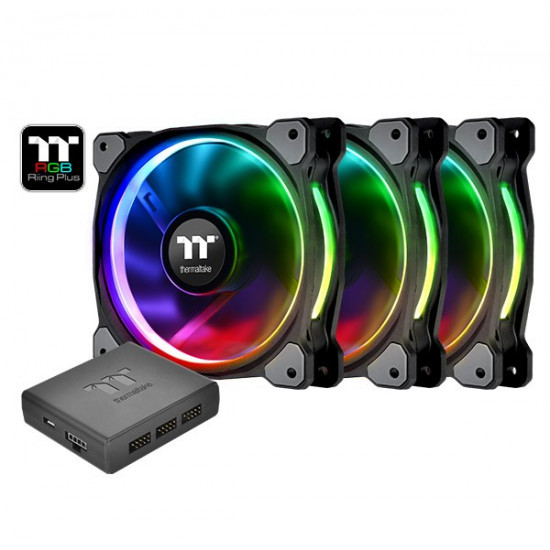 Riing 12 RGB Plus TT Premium Edition 3 Pack (3x120mm, 500-1500 RPM) 