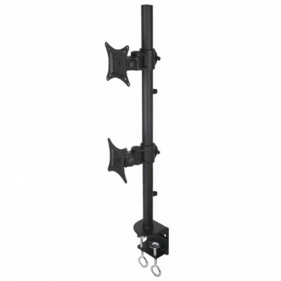 Double twin desk LCD / LED desk stand 13-27 inch double, black