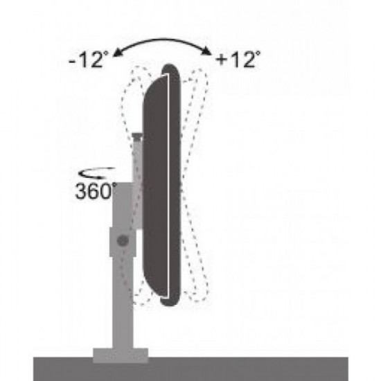 Desk handle LCD/LED 13-30 inches vertical, 15kg, adjustable height