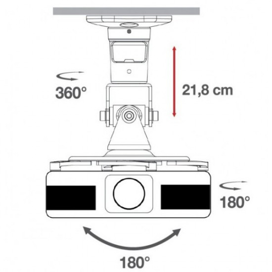 Universal projector ceiling mount 22cm 10kg