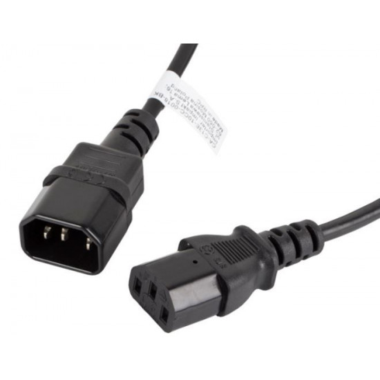 Extension power cable IEC 320 C13 - C14 1.8M black