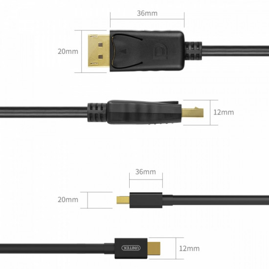 CABLE miniDisplayPort/ DisplayP M/M 2m Y-C611BK