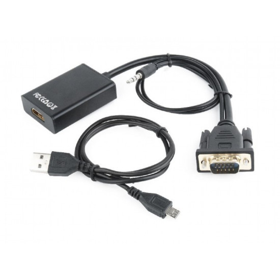 VGA to HDMI converter 15 cm black