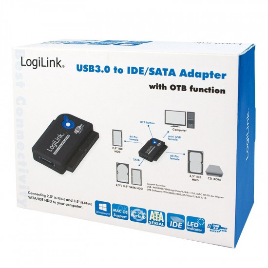 USB 3.0 to IDE/SATA adapter with OTB