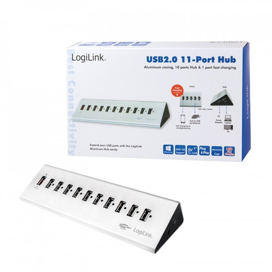 High USB 2.0 speed hub 10-port