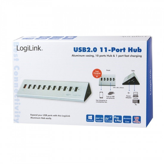 High USB 2.0 speed hub 10-port