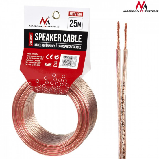 Speaker cable 25m MCTV-510 2x1.5mm2