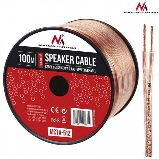 Speaker cable 100m MCTV-512 2x1.5mm2