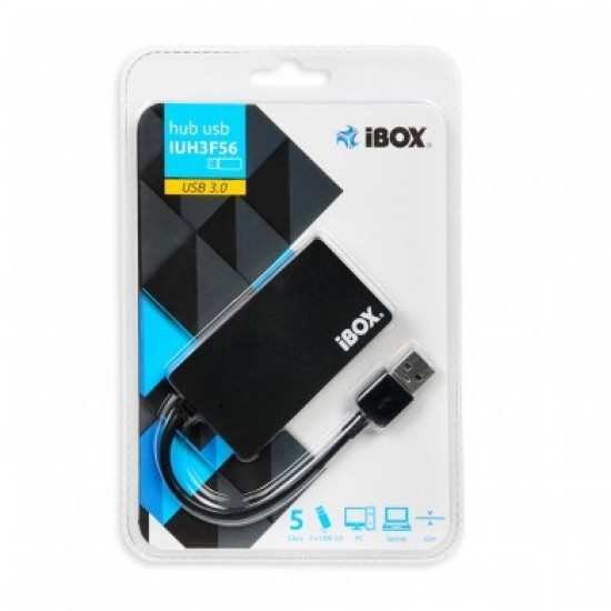 HUB USB 3.0 black 4-ports Slim