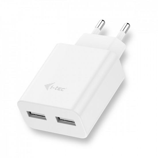 USB Power Charger 2 port 2.4A white 2x USB Port DC 5v/max 2.4A