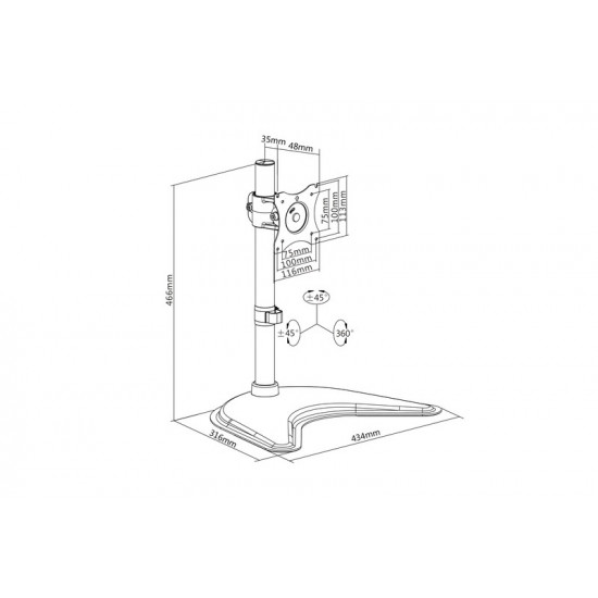 Monitor Stand 1xLCD max. 27