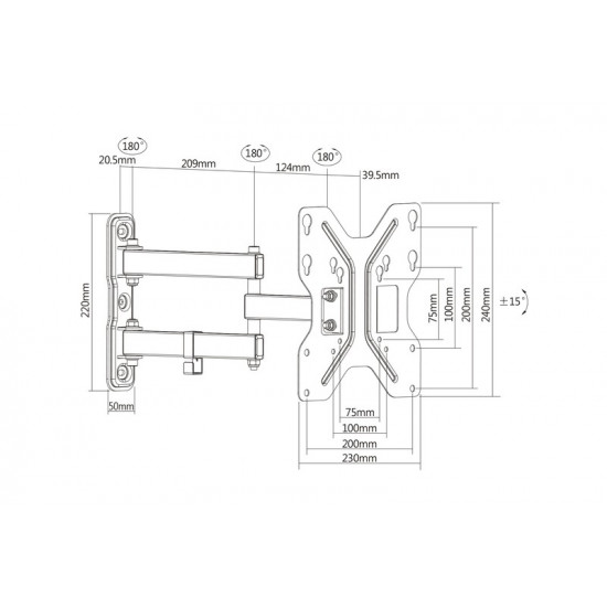 Wall Mount 1xLCD max. 42