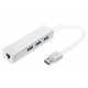 Hub USB 3.0, 3-ports Gigabit LAN adaptor