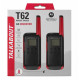 T62 PMR 446 WALKIE TALKIE BLACK-RED