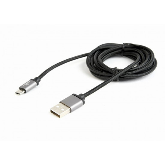 Cotton braided Micro USB cable/1.8m/black