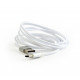 Cotton braided USB Type C cable/1.8m/silver