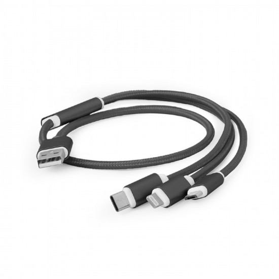 USB 3-in-1 charging cable/1m/black