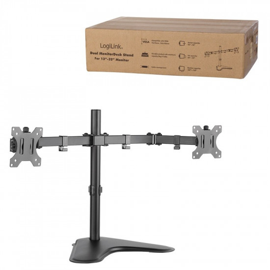 Dual monitor desk stand 13-32, max. 8kg