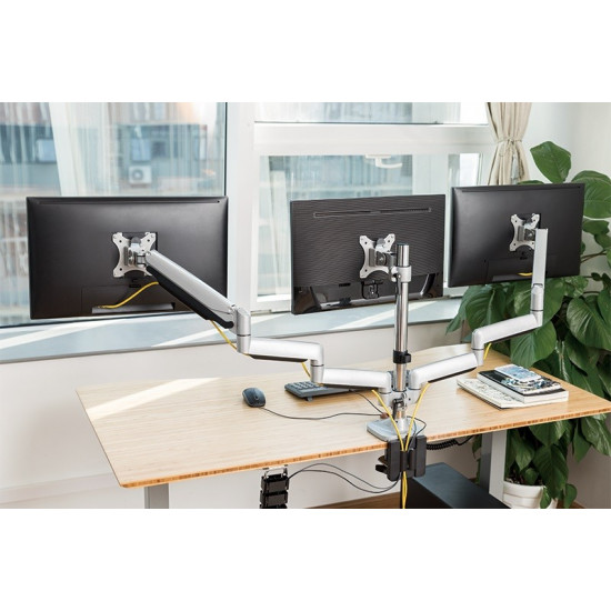 Triple alumium desk mount 13-27, max. 7kg