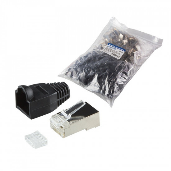 Plug connector CAT.6 100 pcs shielded black