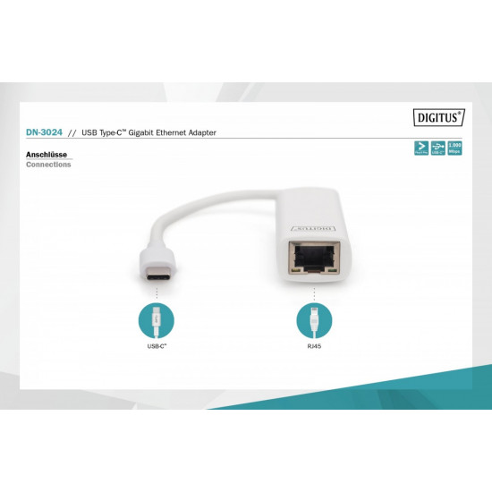USB Typ C Network Card Gigabit Ethernet