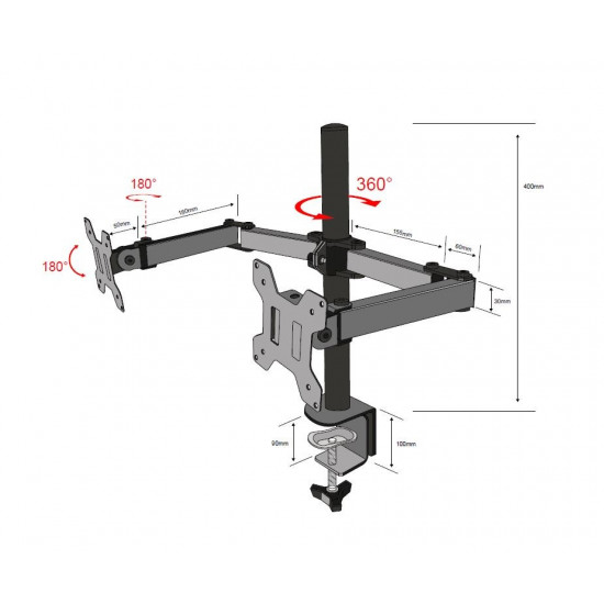 Monitor mount two-armed TB-MO2 10-27 10kg VESA 100x100