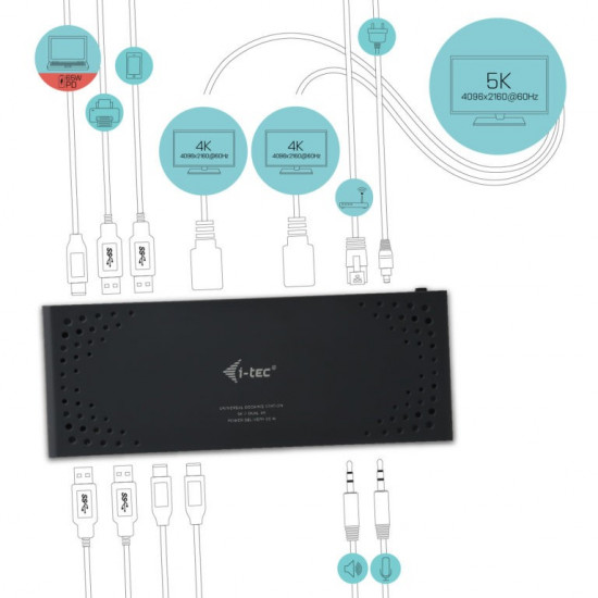 USB 3.0/USB-C Dual Display Docking Station