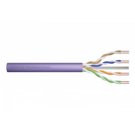 Tele-information, installation cable, U / UTP category 6, wire, copper, PVC, 305m, violet