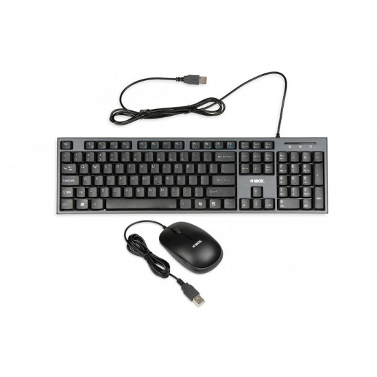 Set keyboard + mouse IKMS606 black (USB 2.0; (US); black, optical; 800 DPI)