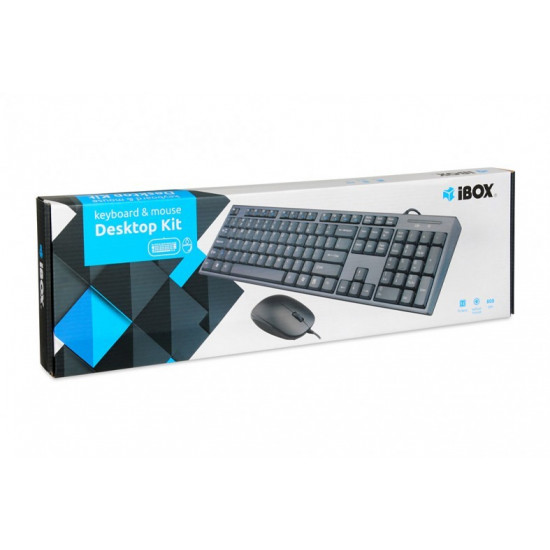 Set keyboard + mouse IKMS606 black (USB 2.0; (US); black, optical; 800 DPI)