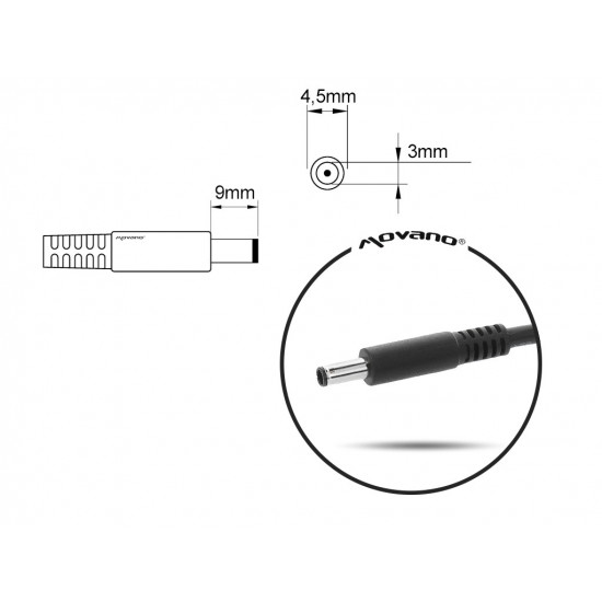 Power supply 19.5v 3.34a (4.5x3.0 pin) - Dell