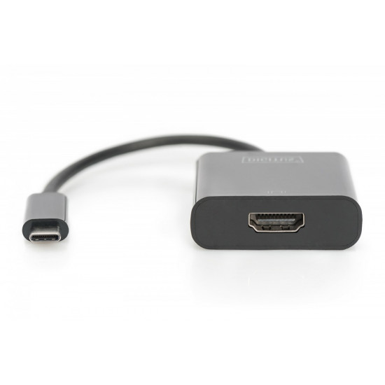 Graphic adapter, HDMI 4K 30Hz UHD to USB 3.1 Type C, with audio, black, length 15cm