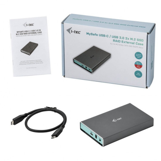 MySafe USB-C/USB 3.0 2x M.2 SSD Raid External Case