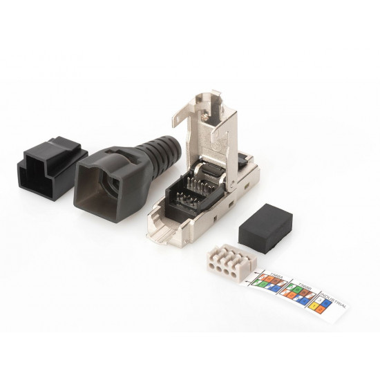 Connector for assembly Ethernet RJ45 cat.6a AWG 22-27, 10 GBit Ethernet, PoE +