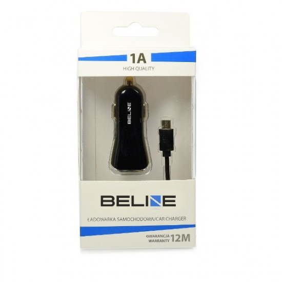 Car charger USB + microUSB 1A black