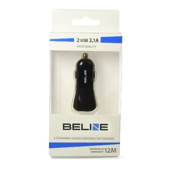 Car charger 2xUSB 2.1A black